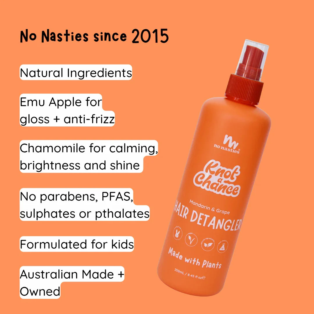 No Nasties Natural Plant Based Hair Detangler - Mandarin and Grape