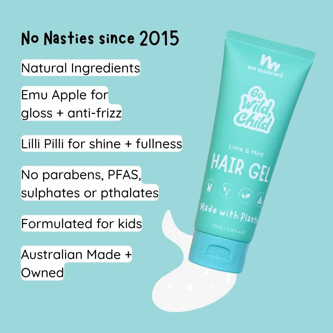 No Nasties Plant Based Hair Gel - Zesty Lime and Fresh Mint