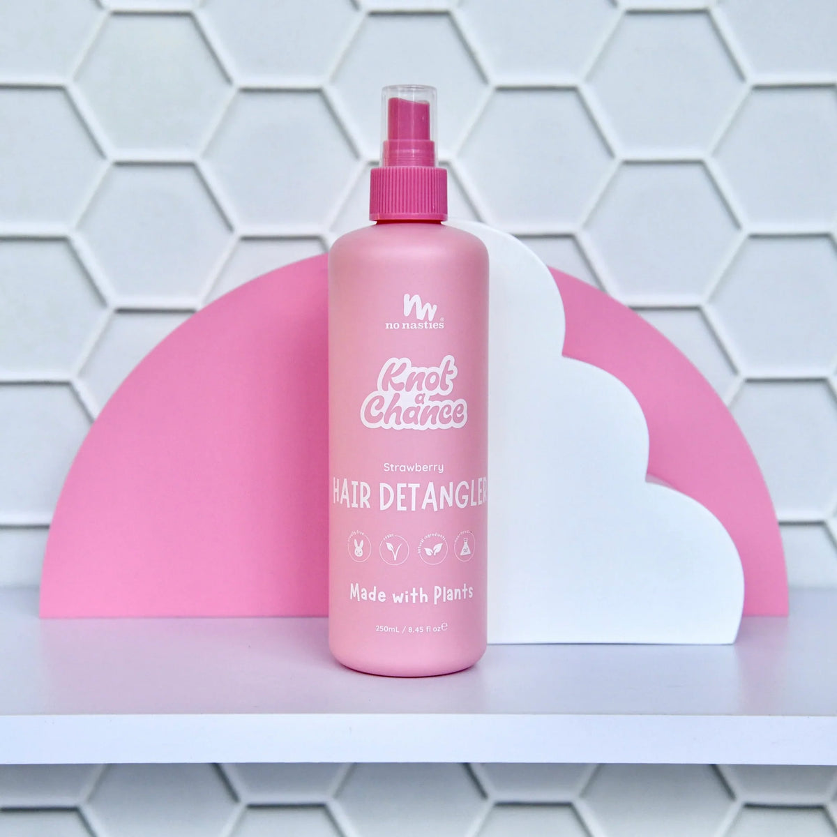 No Nasties Natural Plant Based Hair Detangler - Strawberry