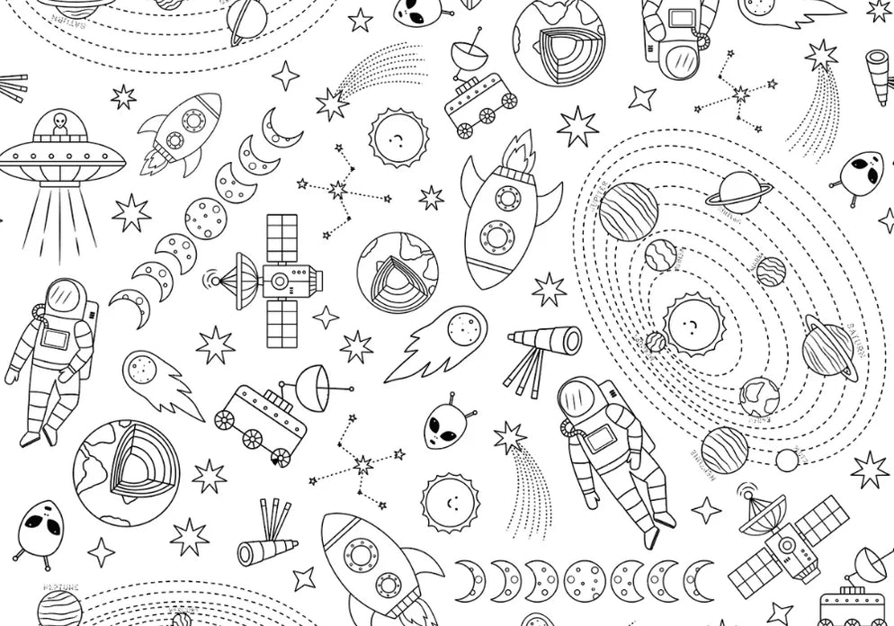 Washable, Reusable Colouring-In Solo Mat Kit - In the Stars