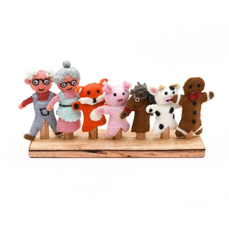 Gingerbread Man Story, Finger Puppets Set