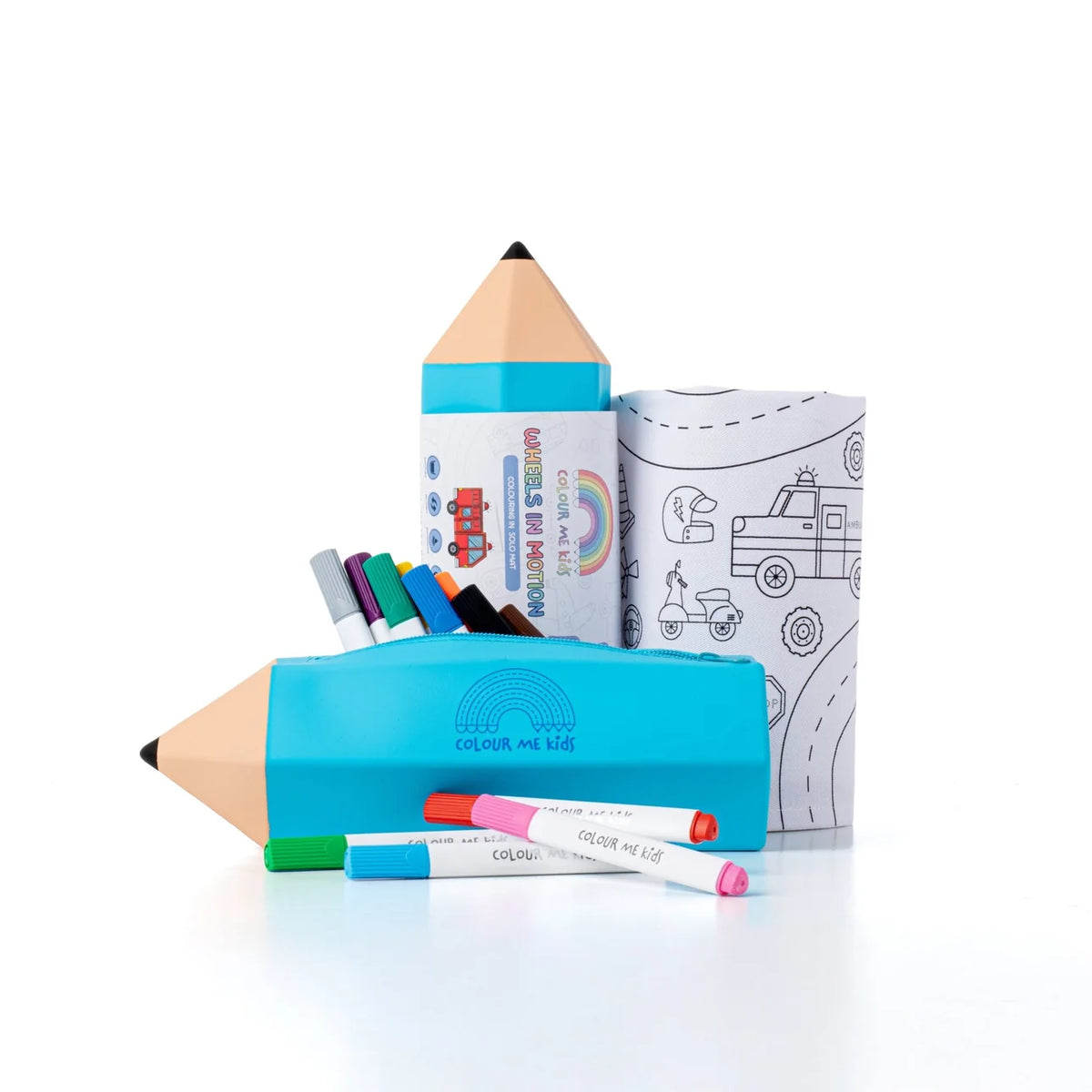 Washable, Reusable Colouring-In Solo Mat Kit - Wheels in Motion