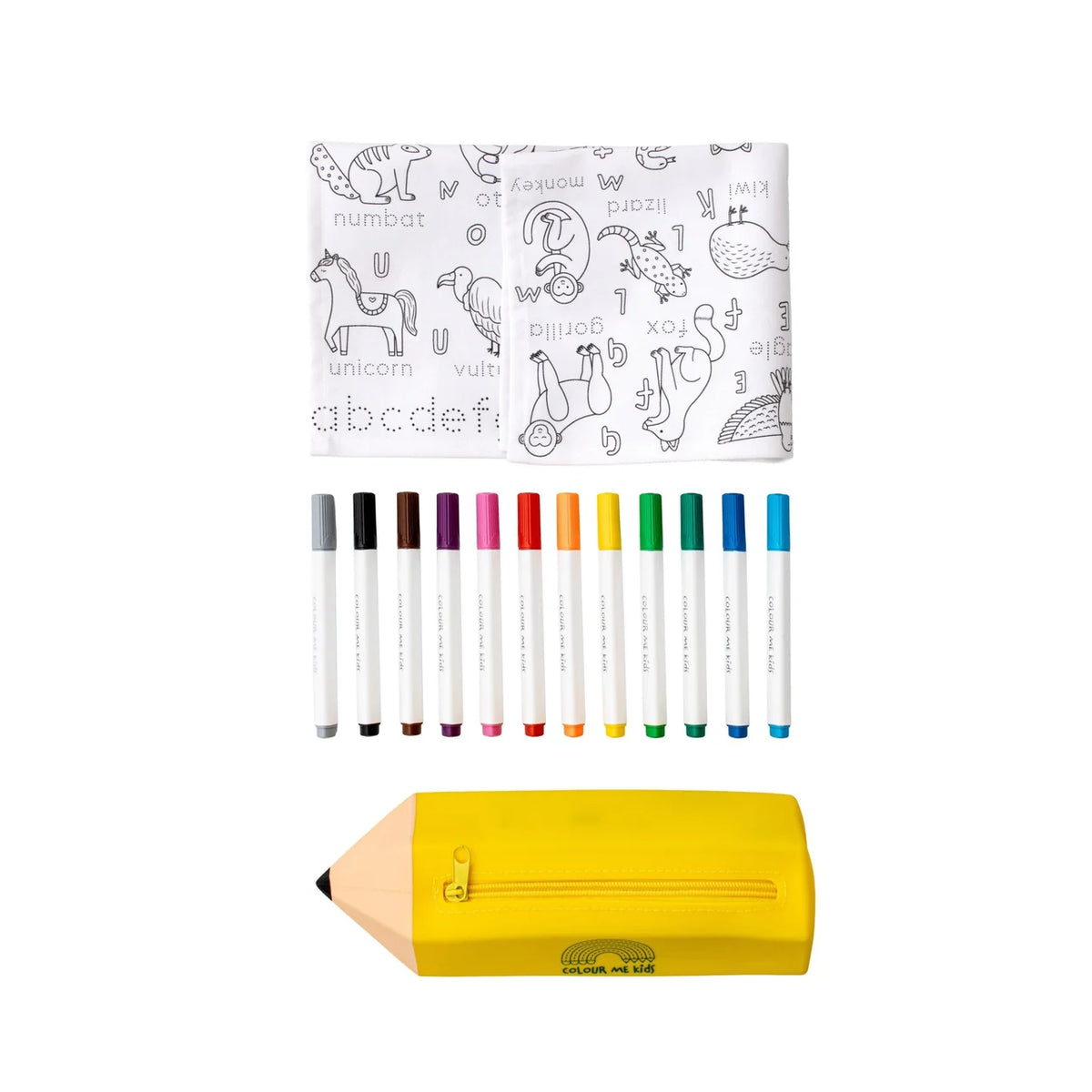 Washable, Reusable Colouring-In Solo Mat Kit - Alphabet Animals
