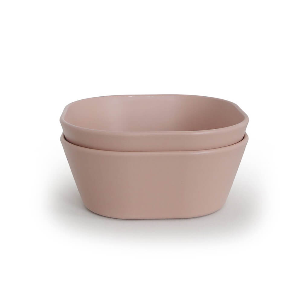 Mushie Set of 2 Square Dinner Bowls - Blush