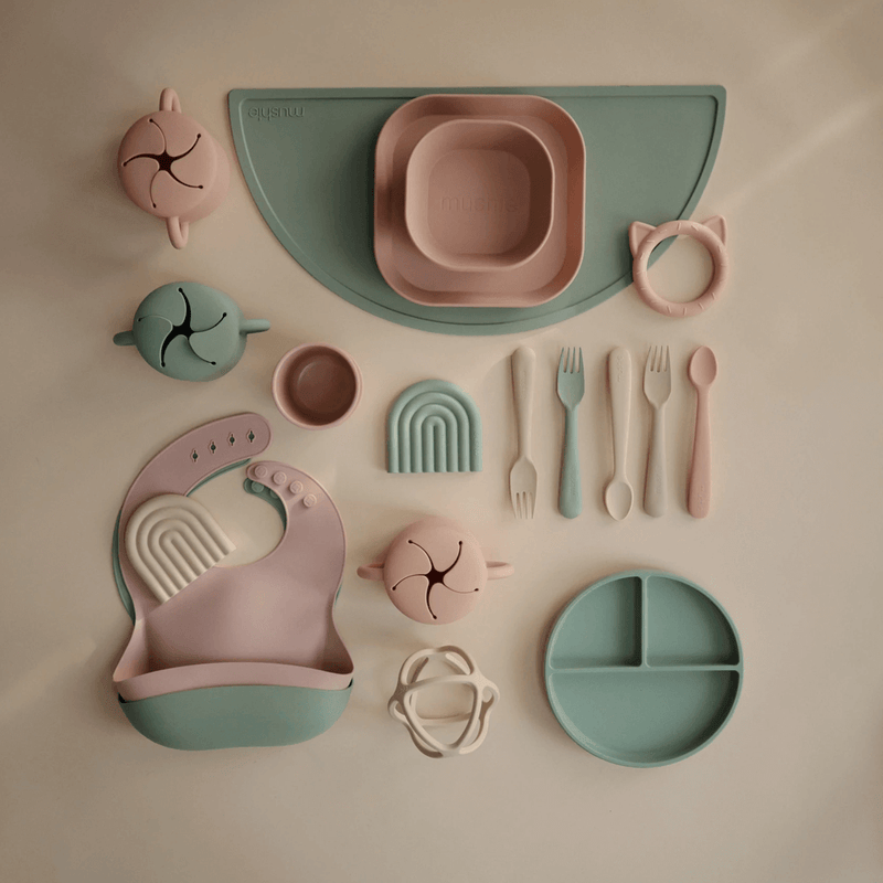 Mushie Square Dinner Bowls - Blush