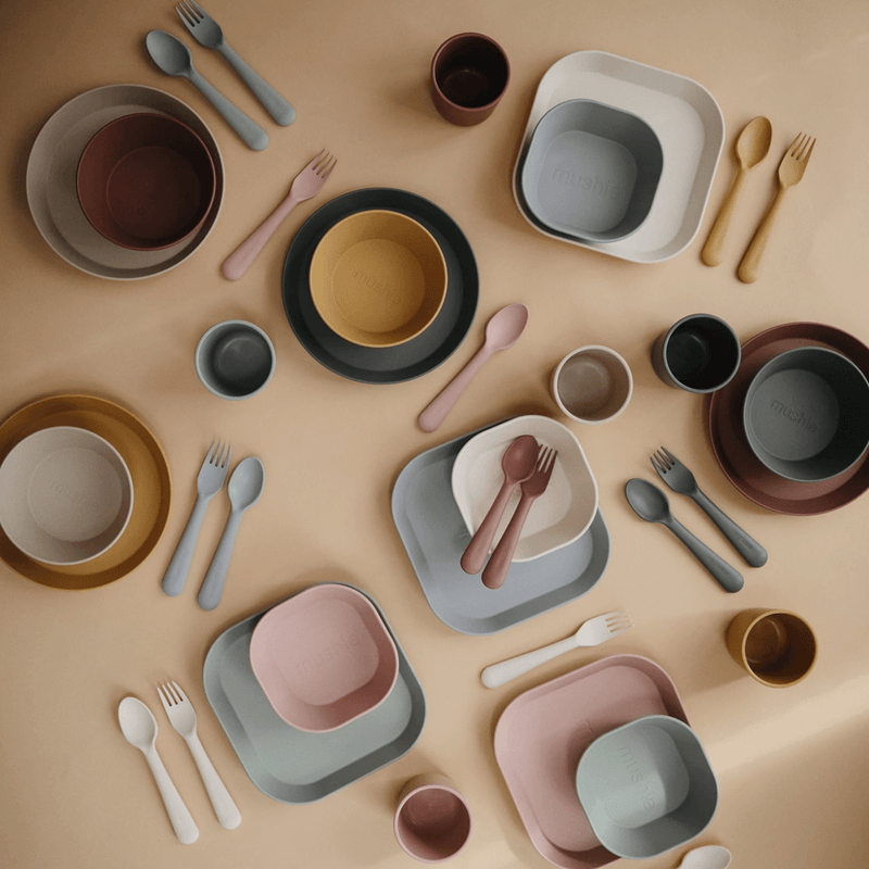 Mushie Square Dinner Bowls - Blush