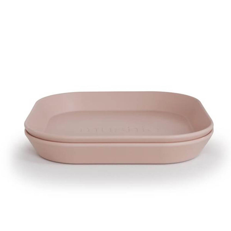 Mushie Square Dinner Plates - Blush