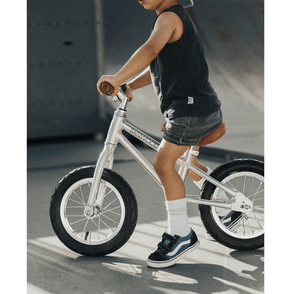 Banwood First Go Balance Bike Chrome Little Gatherer