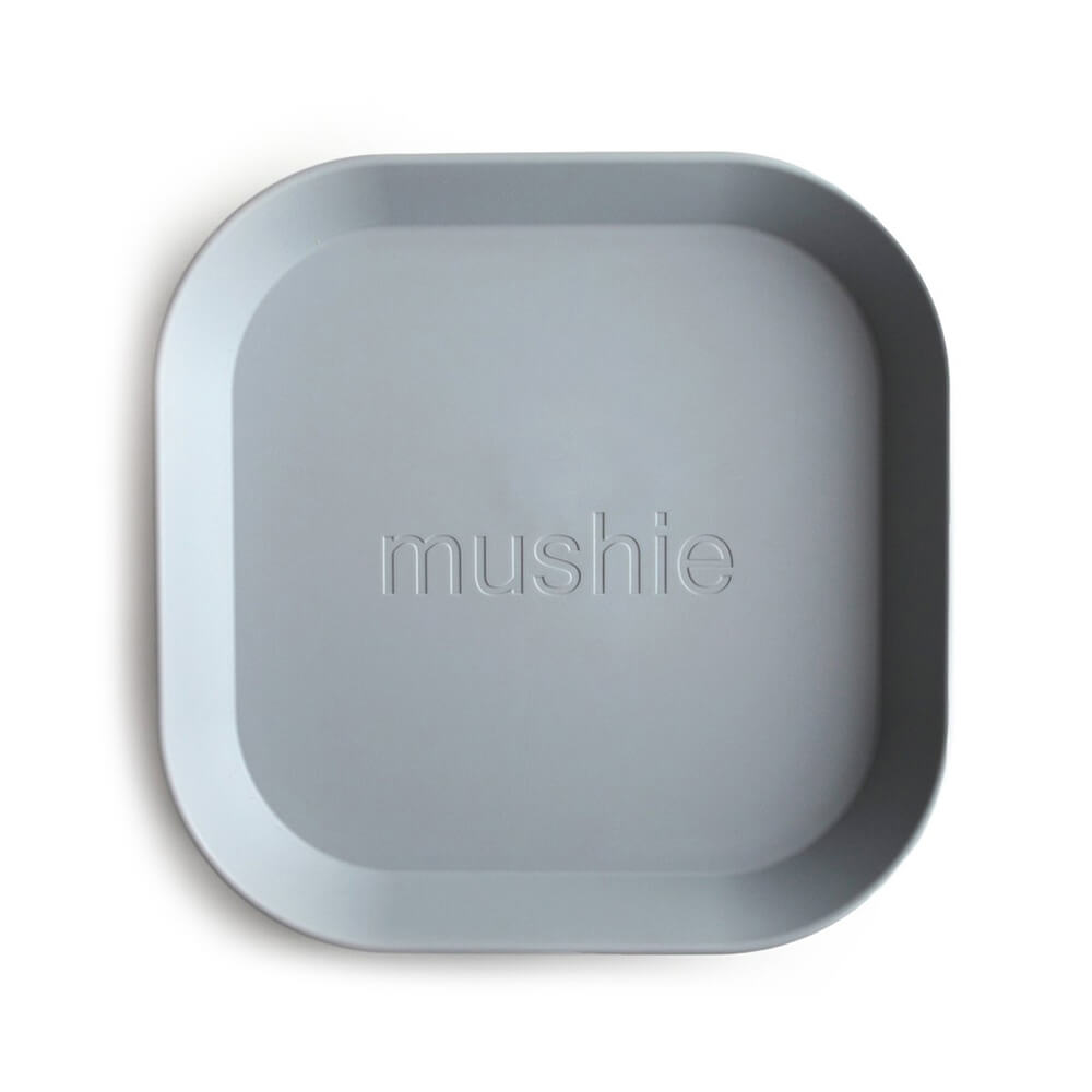 Mushie Set of 2 Square Dinner Plates - Cloud