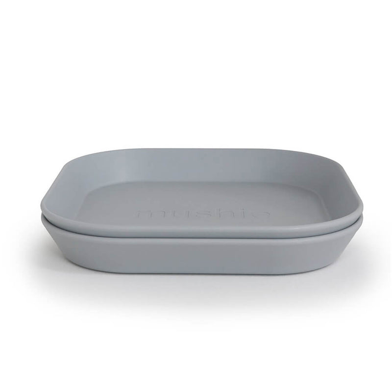 Mushie Square Dinner Plates - Cloud
