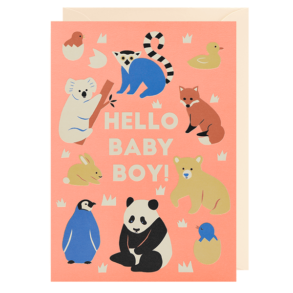 Lagom Design Hello Baby Boy Card