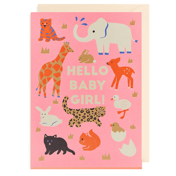 Lagom Design Hello Baby Girl Card