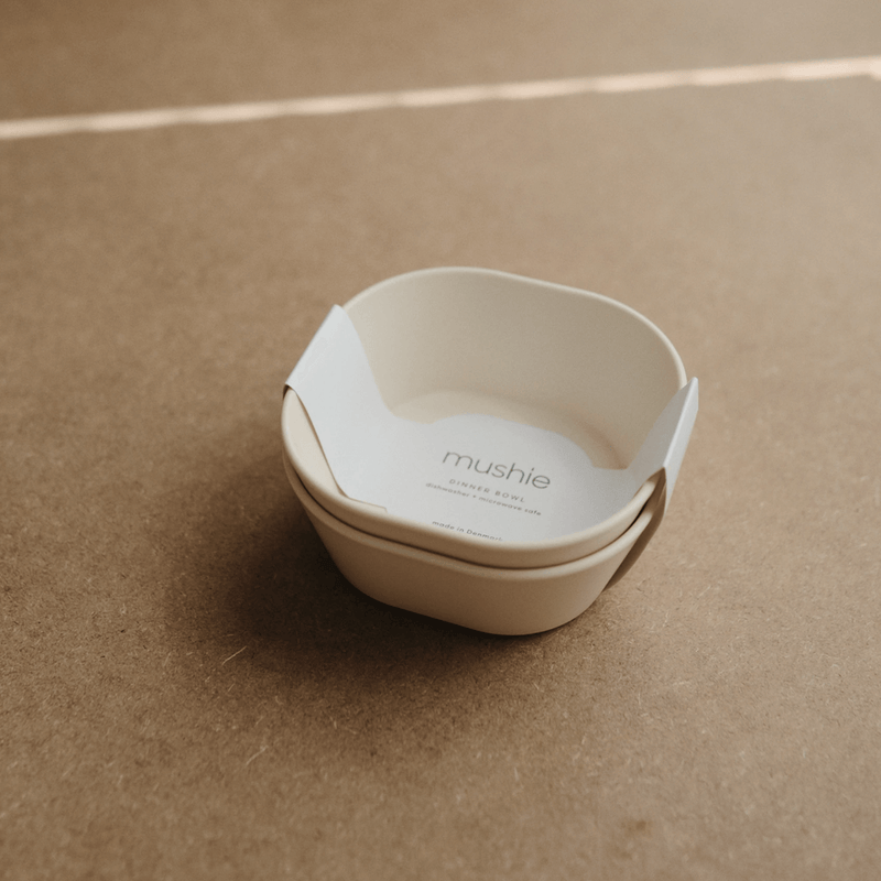 Mushie Square Dinner Bowls - Ivory