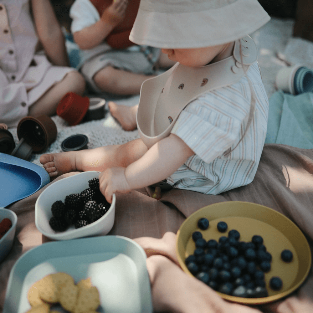 Mushie Set of 2 Square Dinner Bowls - Ivory