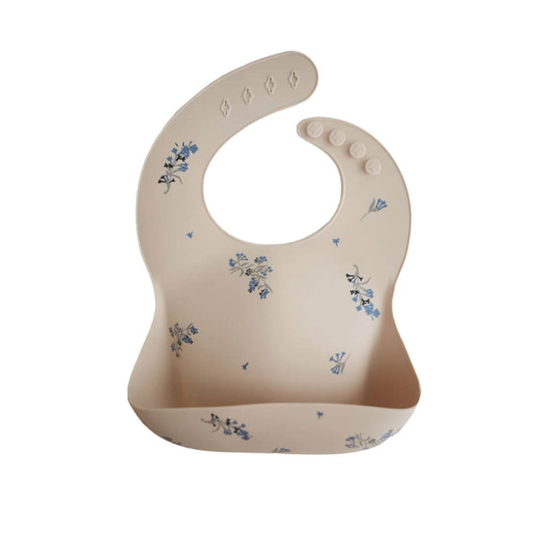 Mushie Silicone Bib - Lilac Flowers