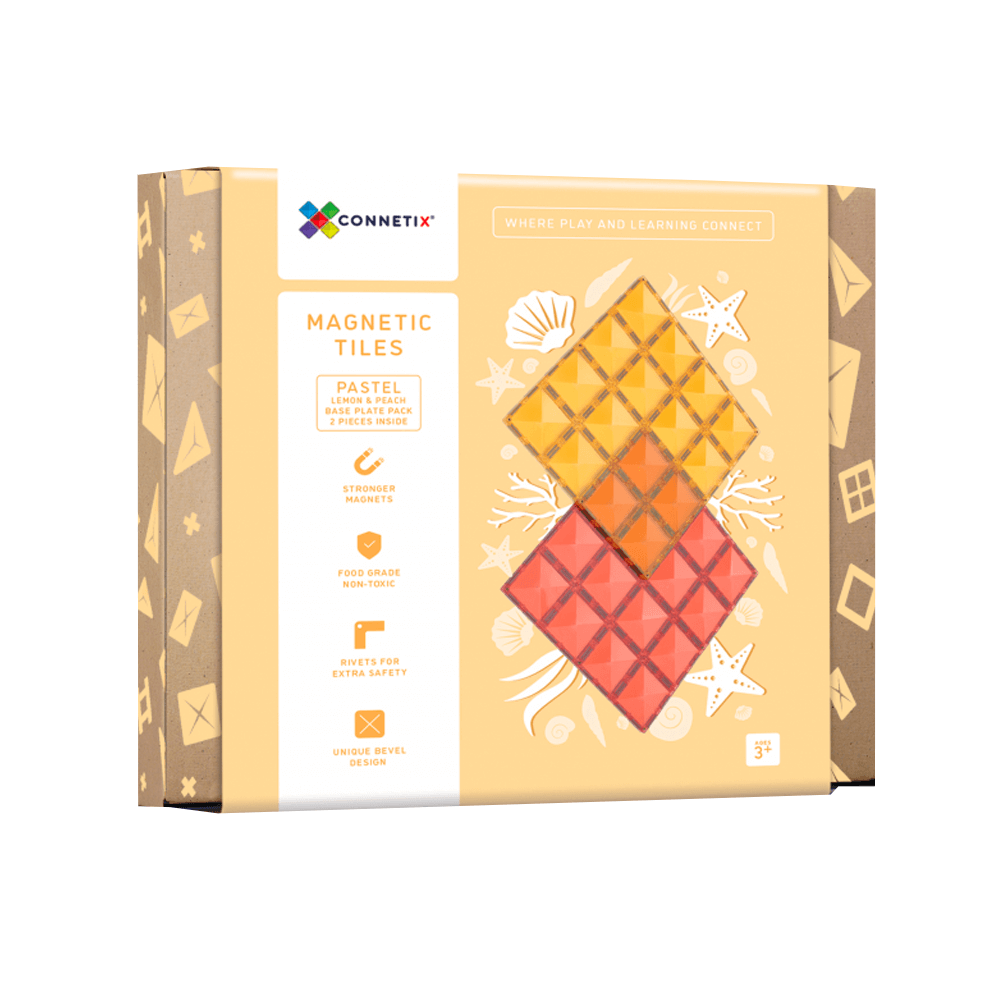 Connetix Base Plate Lemon & Peach Pack 2 Piece