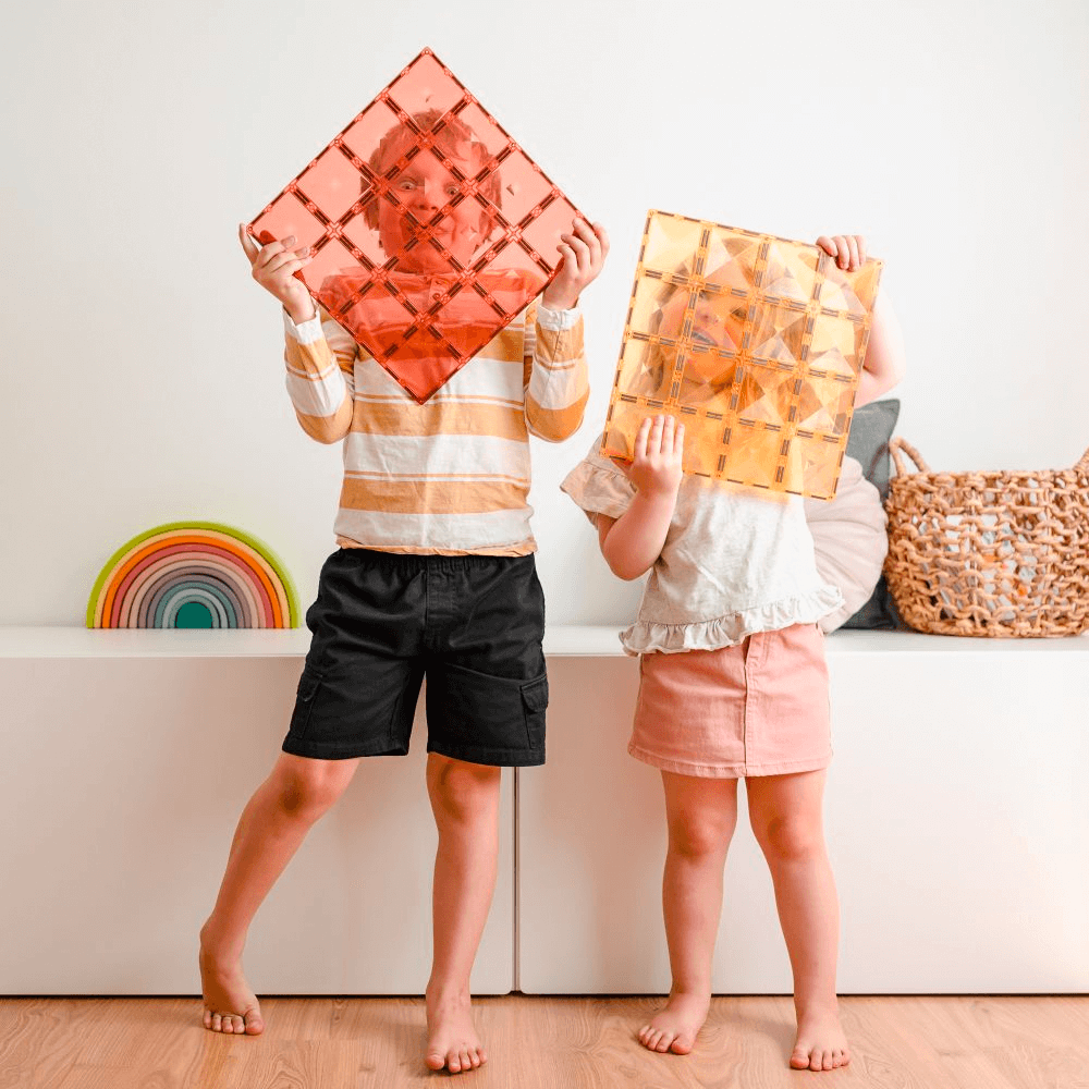 Connetix Base Plate Lemon & Peach Pack 2 Piece