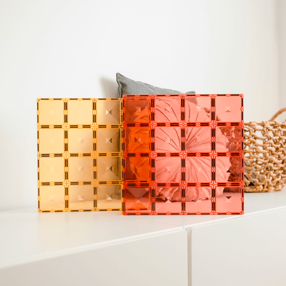 Connetix Base Plate Lemon & Peach Pack 2 Piece