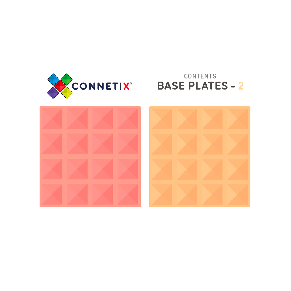 Connetix Base Plate Lemon & Peach Pack 2 Piece