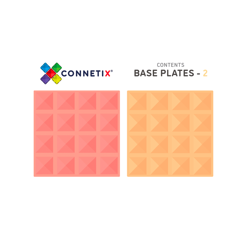 Connetix - 2 Piece Base Plate Lemon & Peach Pack
