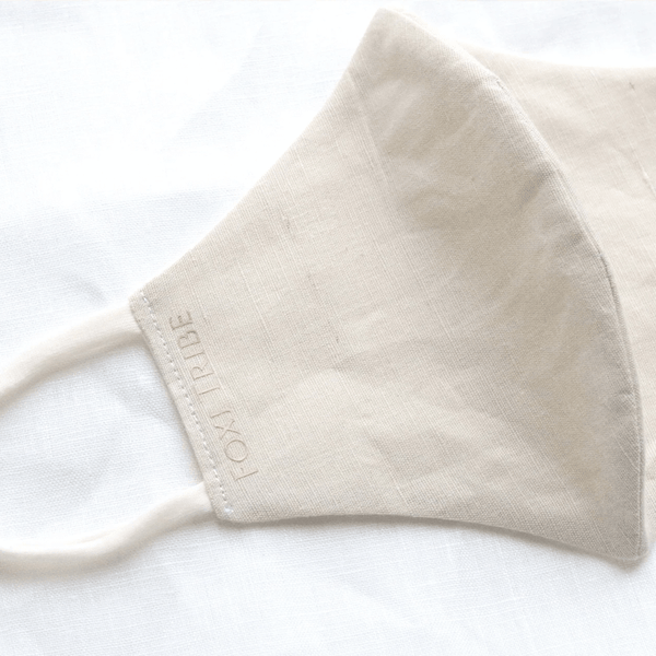 Foxi Tribe Linen Face Mask - Oatmeal