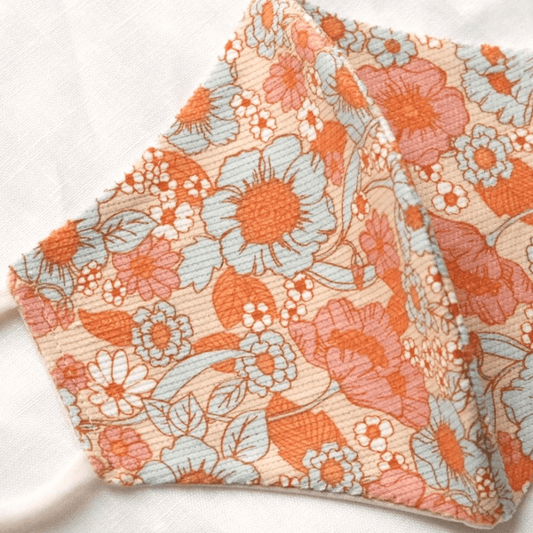 Foxi Tribe Linen Face Mask - Retro Floral