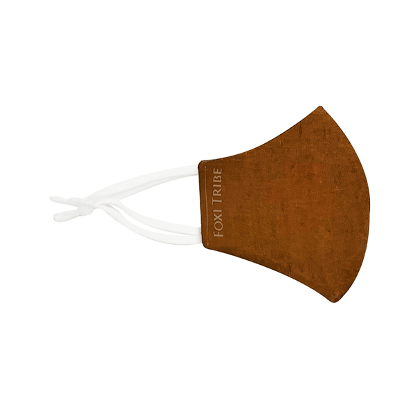 Foxi Tribe Linen Face Mask - Toffee Kids