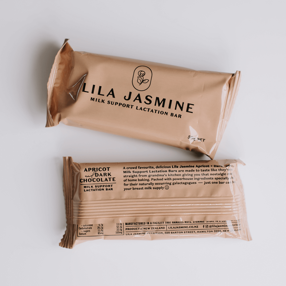 Lila Jasmine Lactation Bars - Apricot & Dark Chocolate Box Of Six