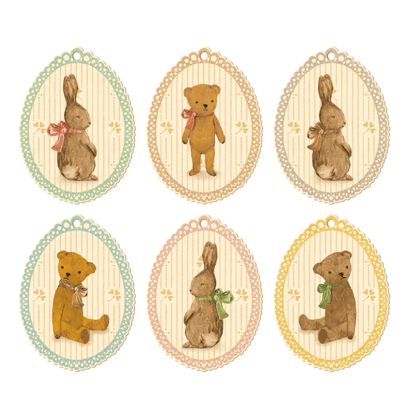 Maileg Gift Tags - Bunnies & Teddies 12pack