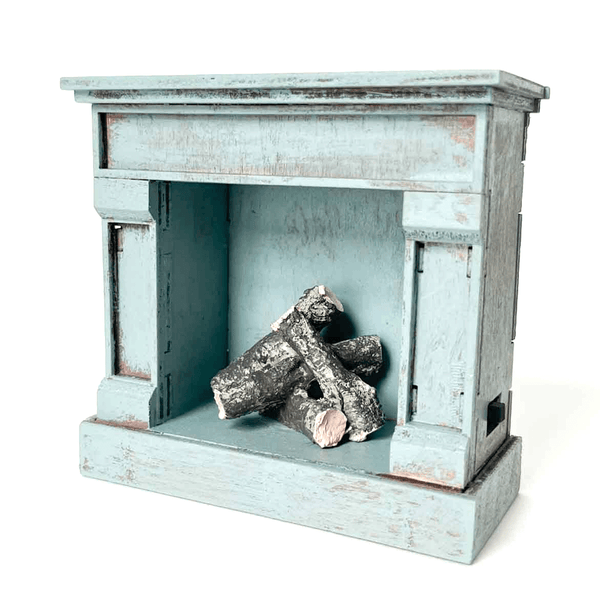 Maileg Miniature Fireplace - Vintage Blue