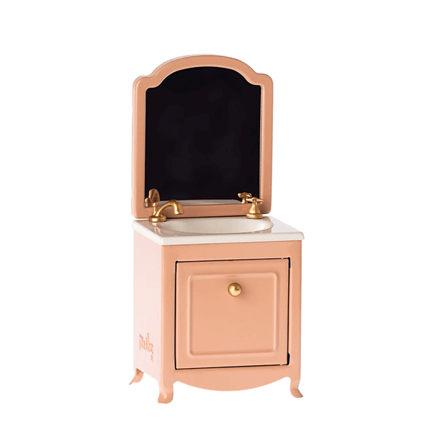 Maileg Miniature Sink Dresser & Mirror - Powder