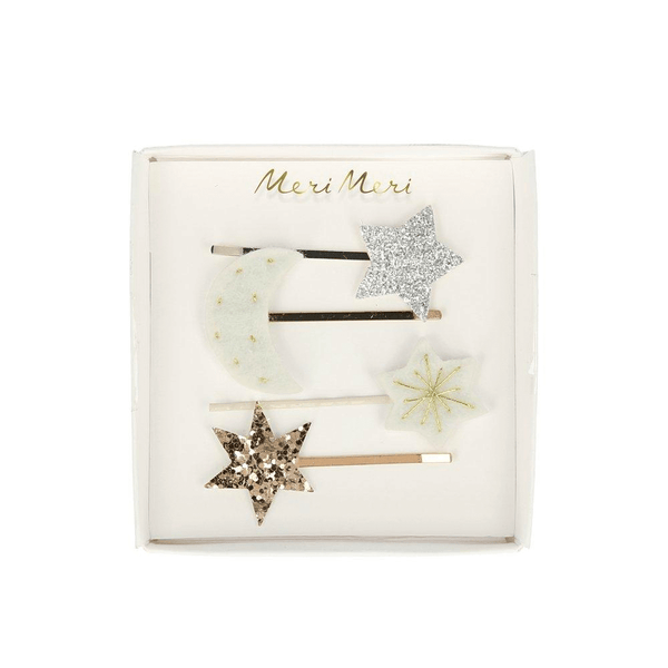 Meri Meri Moon And Star Hair Slides - Set Of 4