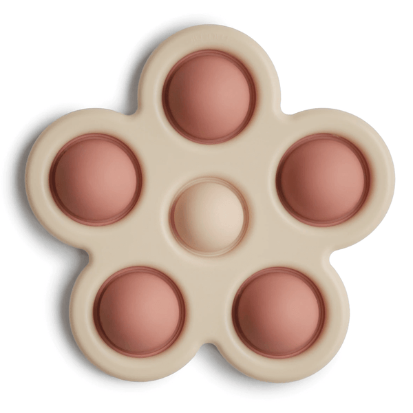 Mushie Flower Press Toy - Rose/Blush/Shifting Sand
