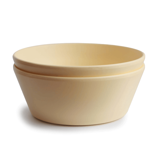 Mushie Round Dinner Bowls - Pale Daffodil