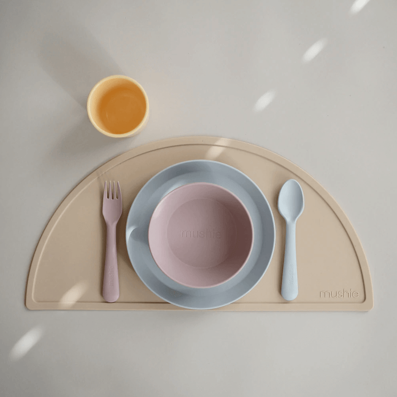 Mushie Round Dinner Bowls - Powder Blue