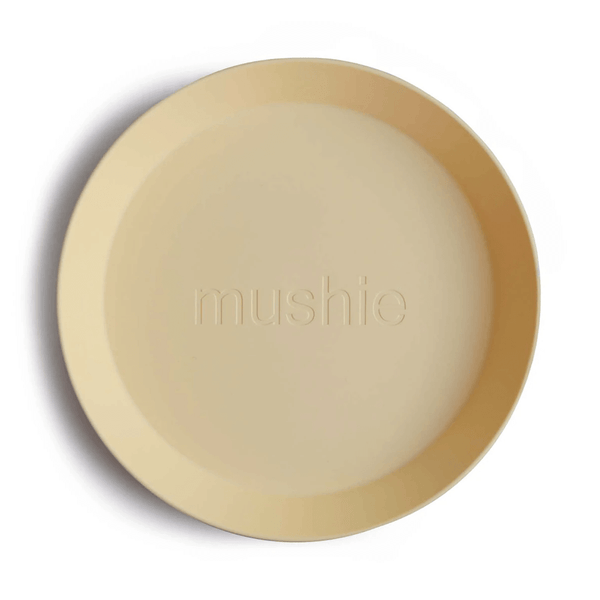 Mushie Round Dinner Plates - Pale Daffodil