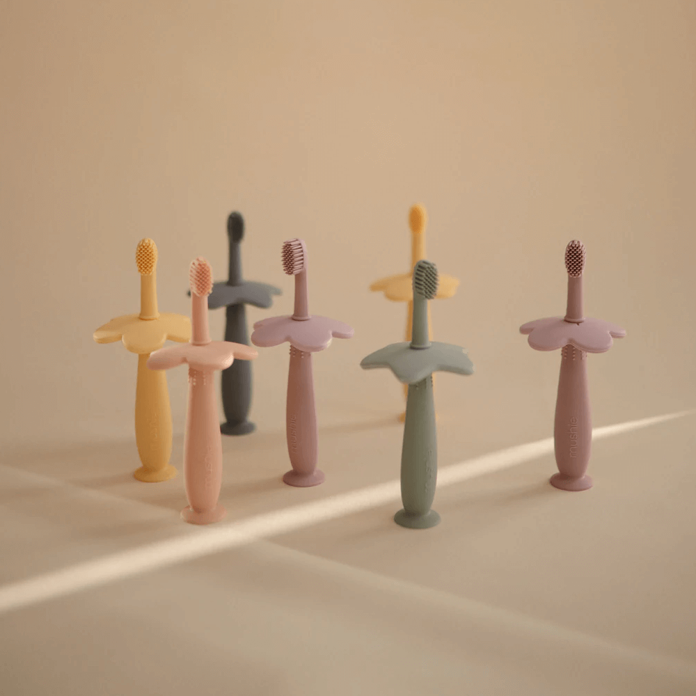 Mushie Training Toothbrush Flower - Blush