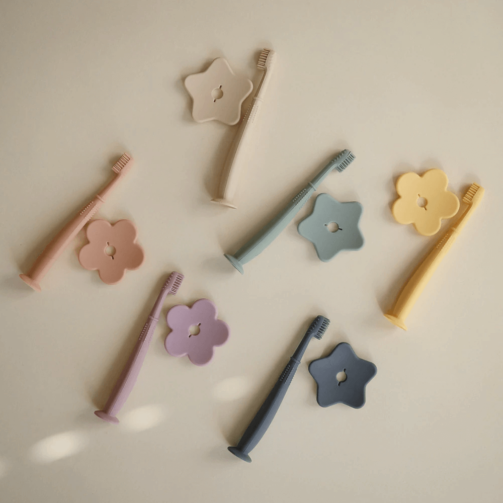 Mushie Training Toothbrush Star - Cambridge Blue