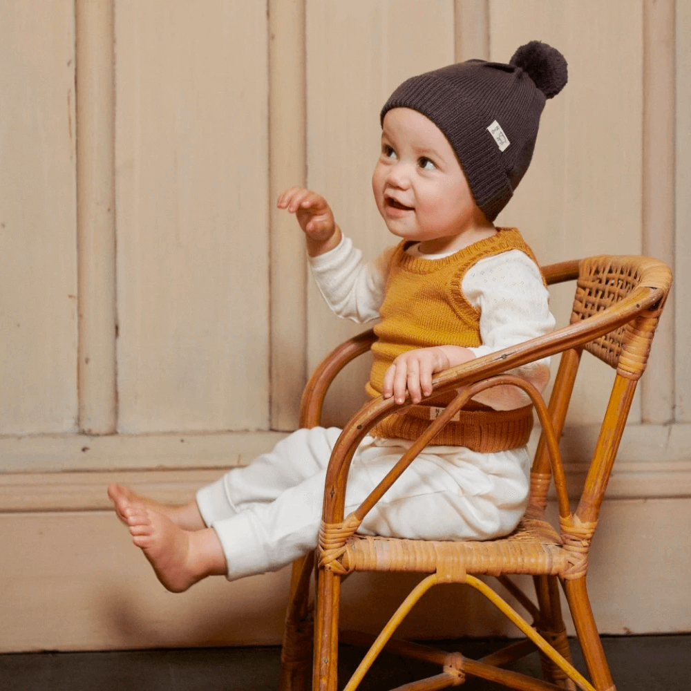 Nature Baby Cotton Drawstring Pants - Natural