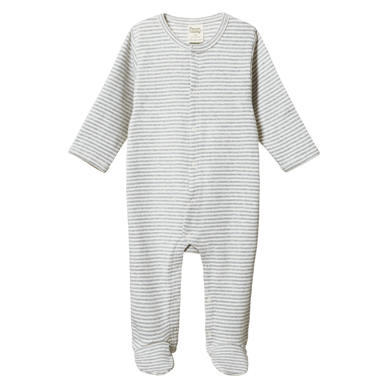 Nature Baby Stretch And Grow - Grey Marl Stripe