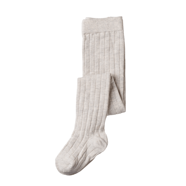 Nature Baby Cotton Tights - Light Grey Marl