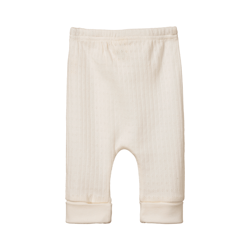 Nature Baby Cotton Drawstring Pants Pointelle - Natural