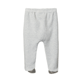 Nature Baby Cotton Footed Rompers - Grey Marl Stripe