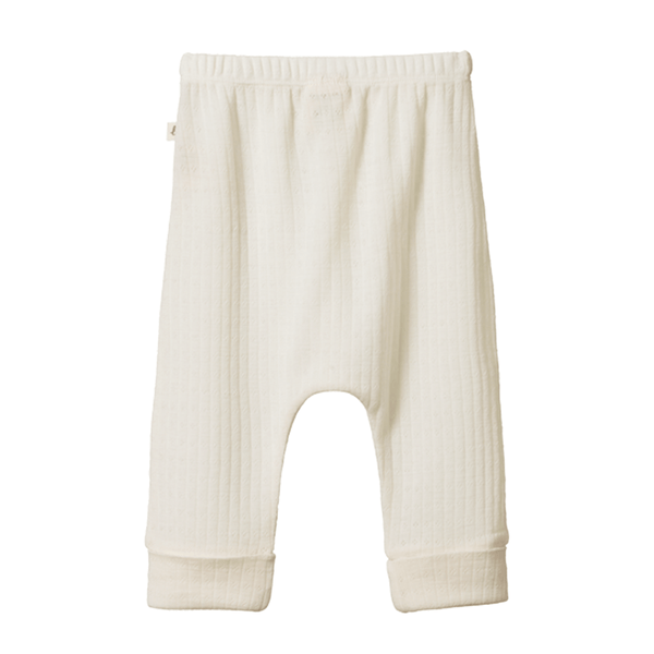 Nature Baby Merino Drawstring Pant Pointelle - Natural