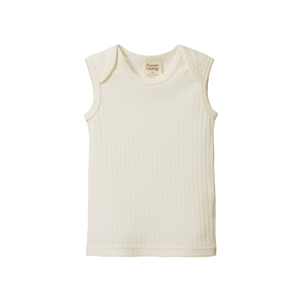 Nature Baby Merino Pointelle Singlet - Natural