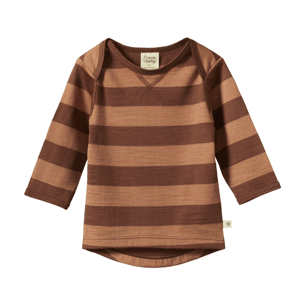 Nature Baby Merino Essential Tee - Bear Bold Stripe