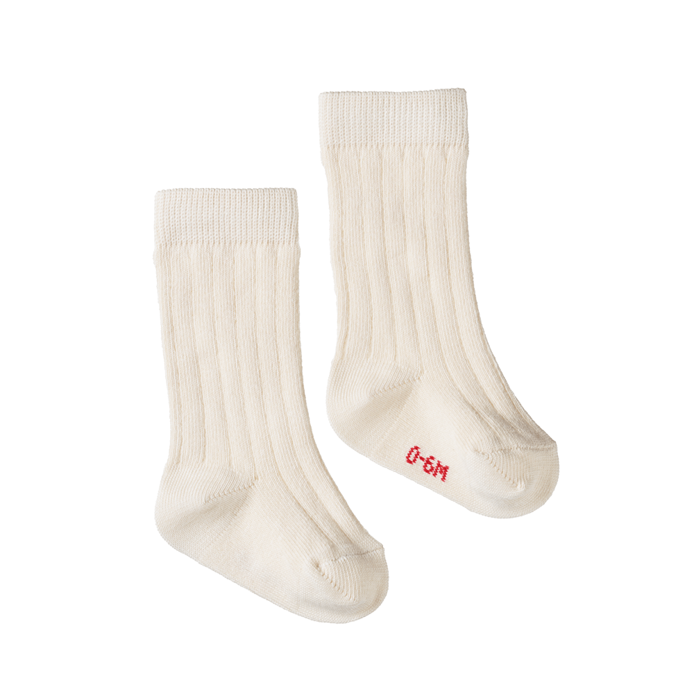 Nature Baby Cotton Rib Socks - Natural
