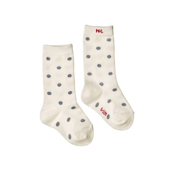 Nature Baby Cotton Socks - Grey Polka Dot