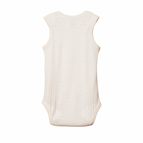 Nature Baby Cotton Pointelle Singlet Bodysuit - Natural