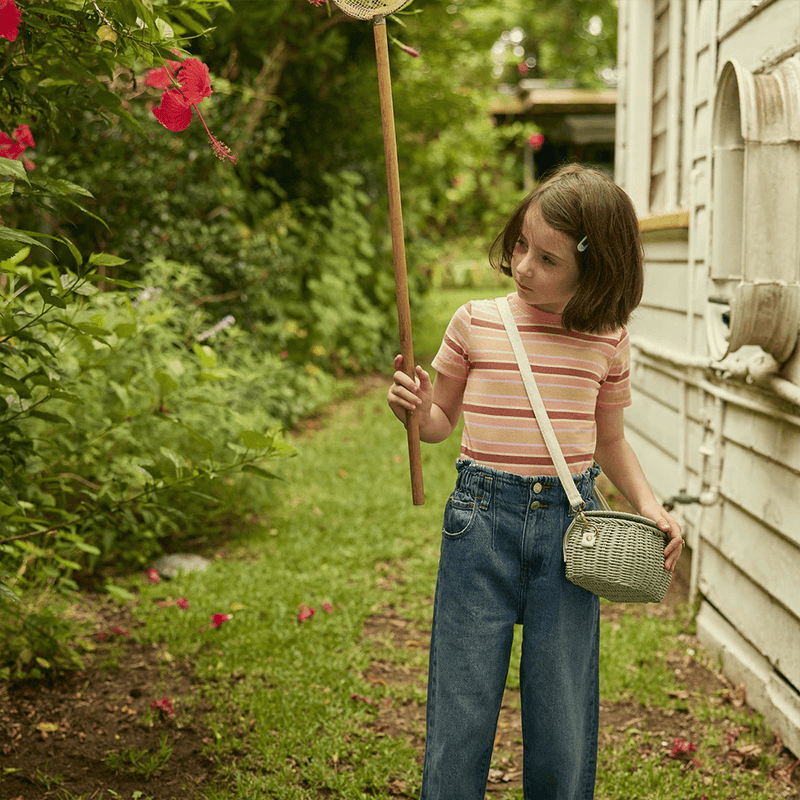 Olli Ella Minichari Bag - Vintage Blue